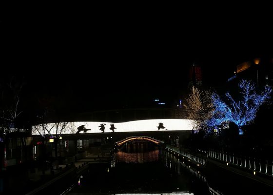 Schirm-hohe Helligkeit im Freien IP68 P31.25 transparente LED Mesh Screen Display See Through errichtende Fassaden-LED